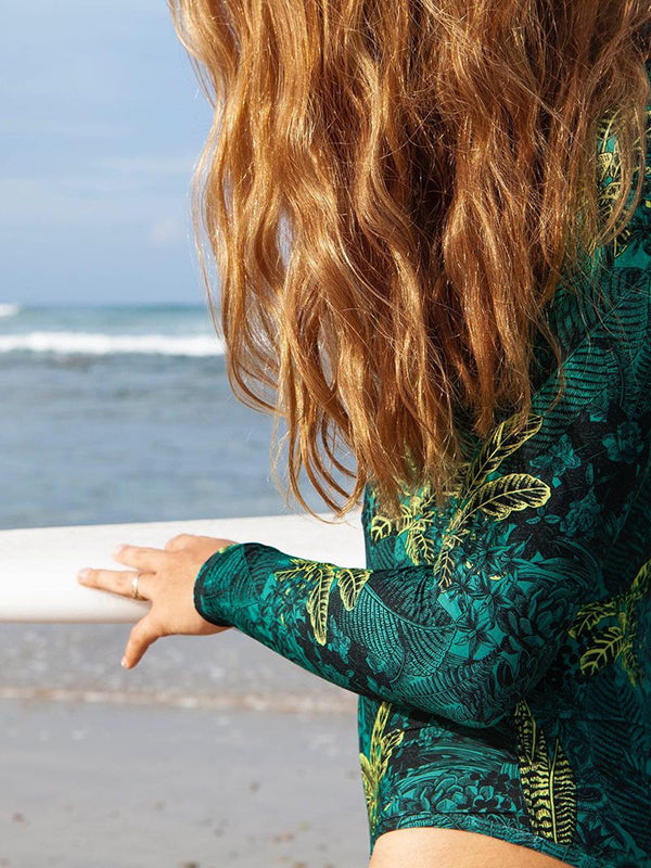 Printed Zipper Long Sleeves One-Piece Wetsuit