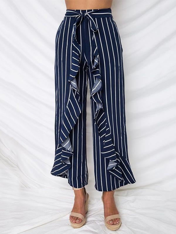 Ruffle High Waist Falbala Wide Leg Pants