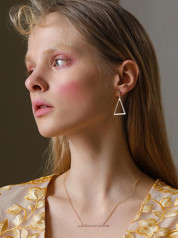 Asymmetric Geometry Eardrop Earrings