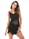 2019 Short Style Sleeveless Fringed Top