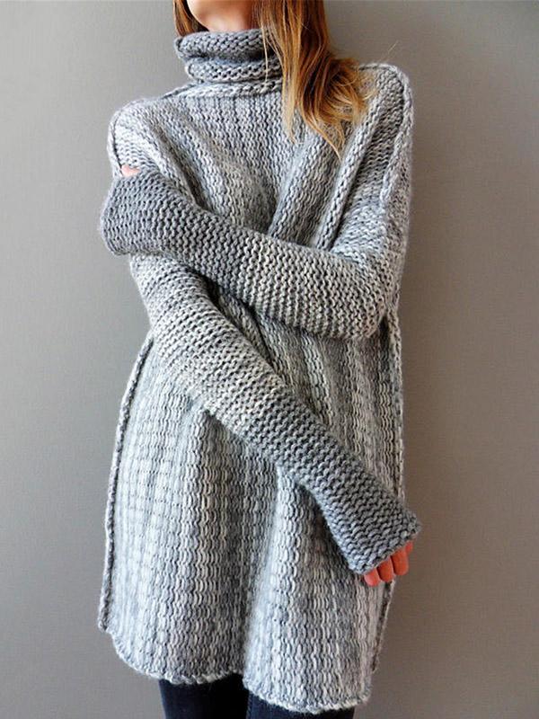 Fashion High-neck Knitting Sweater Tops