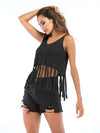 2019 Short Style Sleeveless Fringed Top