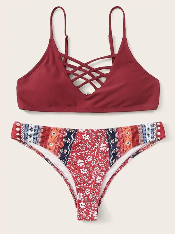 Printed High-Waist Bikini Swimwear