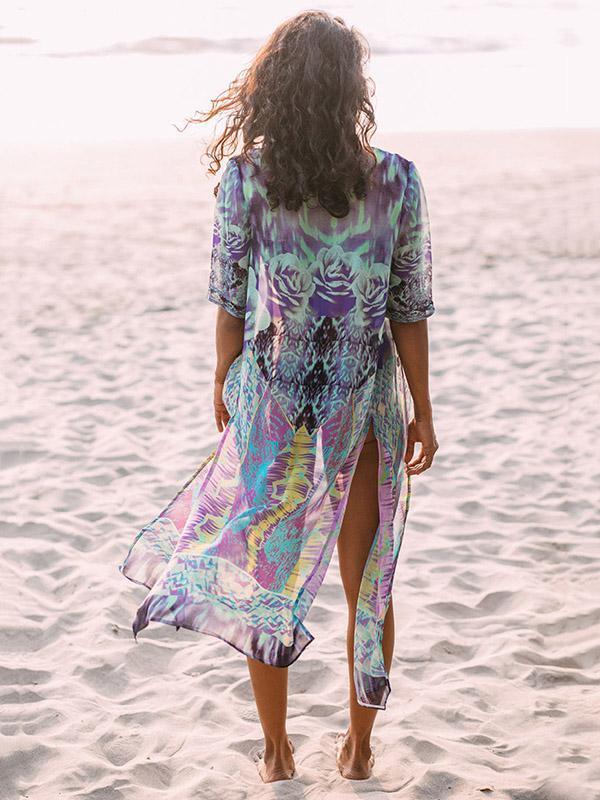 Chiffon Printed Swimwear Cover-ups