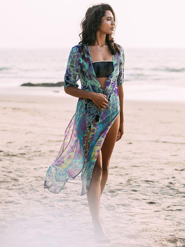 Chiffon Printed Swimwear Cover-ups