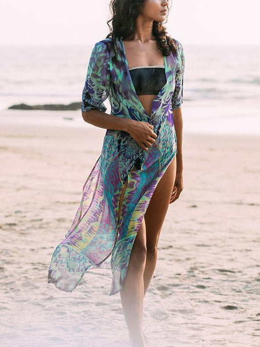 Chiffon Printed Swimwear Cover-ups