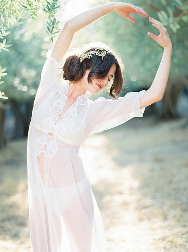 Solid Color Lacy Swimwear Cover-ups