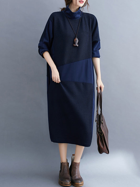 Original Split-Joint Round-Neck Dress