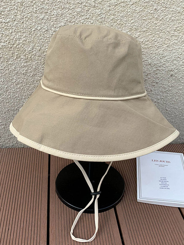 Color Matching Sun-Protection Big-Brim Fisherman Hat