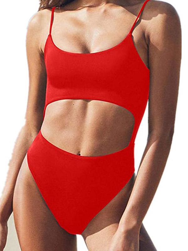 Sexy Sling Hollow  Bandage  One-Piece Type Swimwear