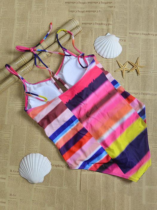 Colorful Bandage One-Piece Swimwear