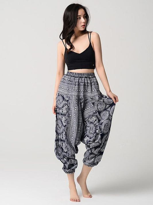 National Printed Loose Bloomers Yoga Bottoms