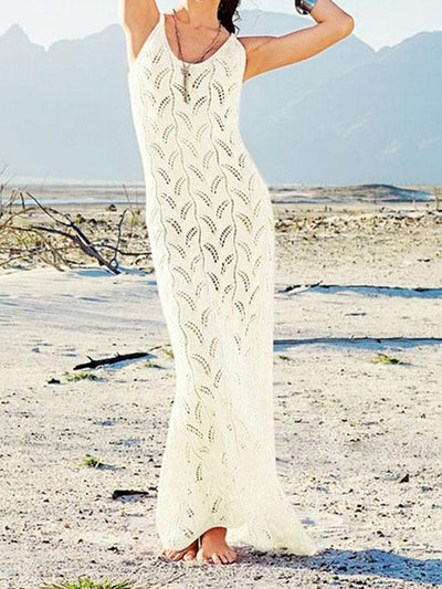 Hollow Knitted Beach Maxi Dresses