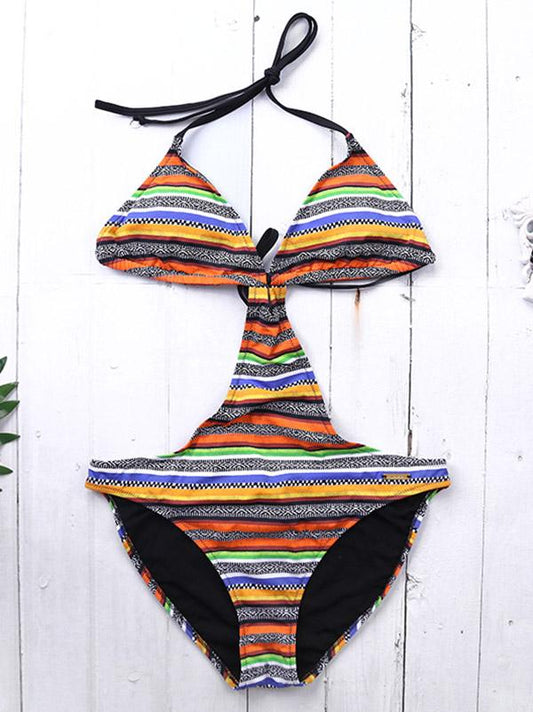 Rainbow Stripes One-piece Swimwear