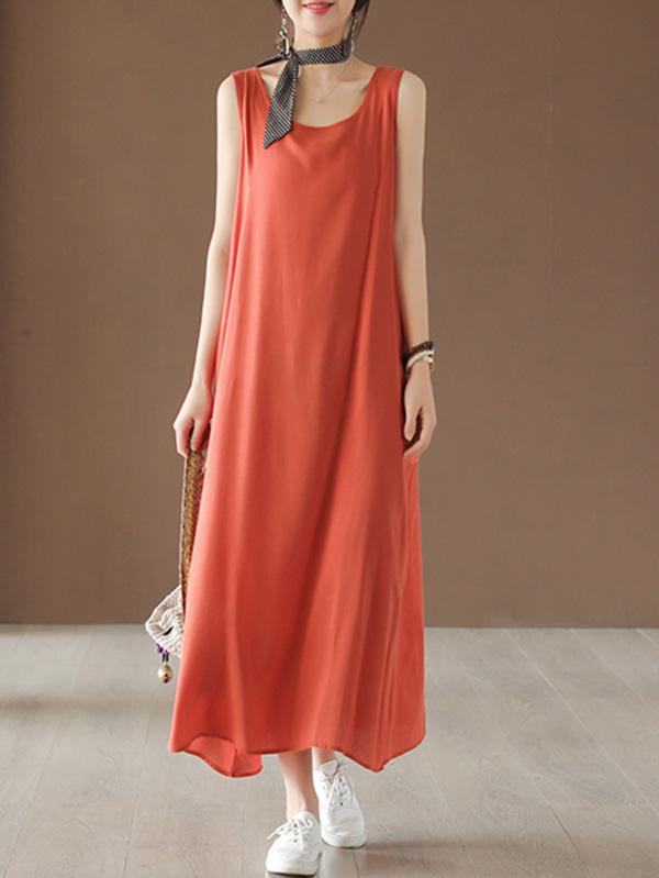 Loose Sleeveless Soft Long Dress