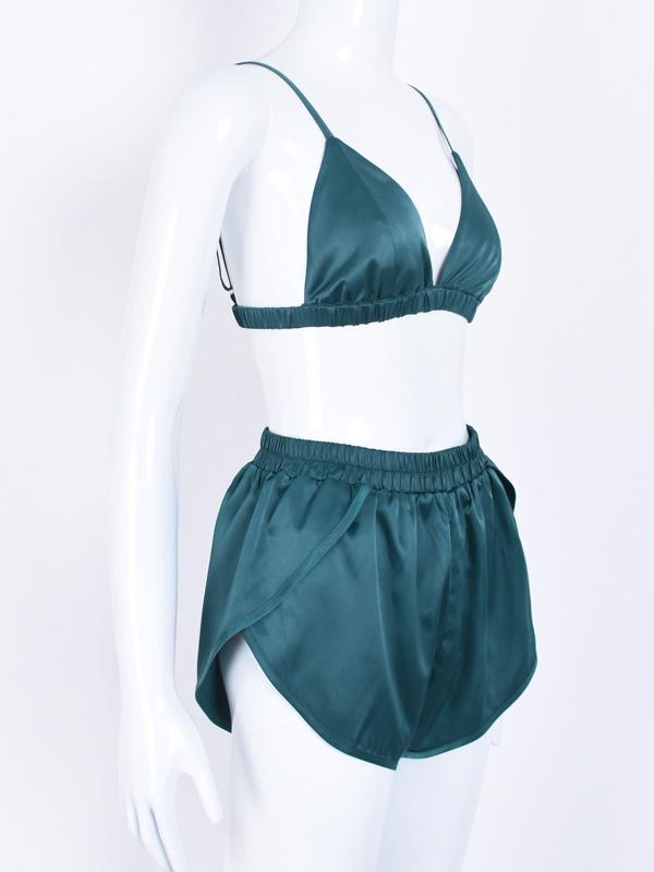 Backless Bra And Elastic Shorts Suits