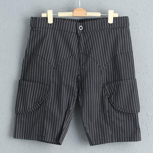 Stripe Summer Women Acrylic Polyester Short Pants