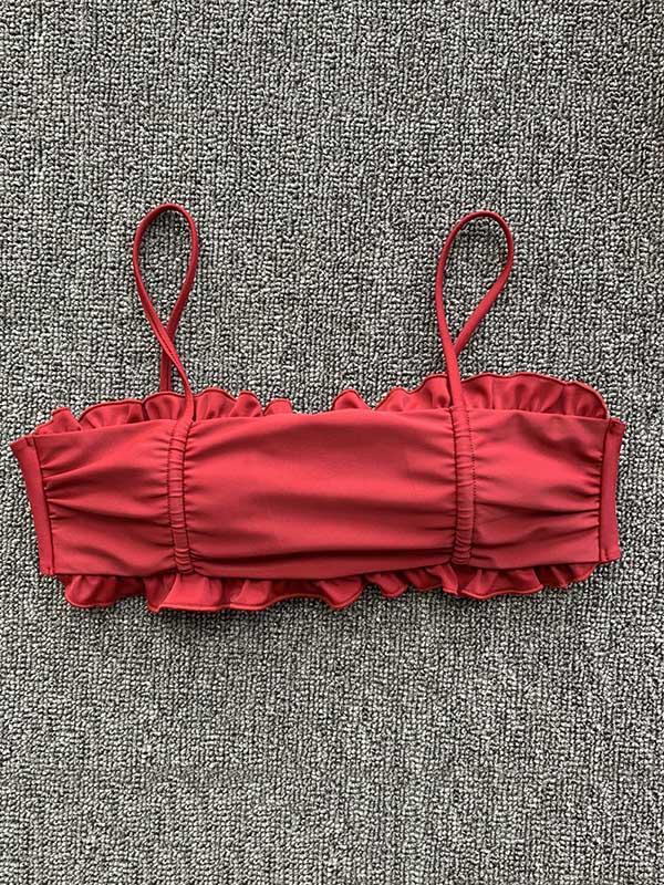 Sexy Strapless Drawstring Bandage Bikini Swimsuit