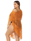 Boat Neck Solid Irregular Beach Blouse Cover-Up Swimwear