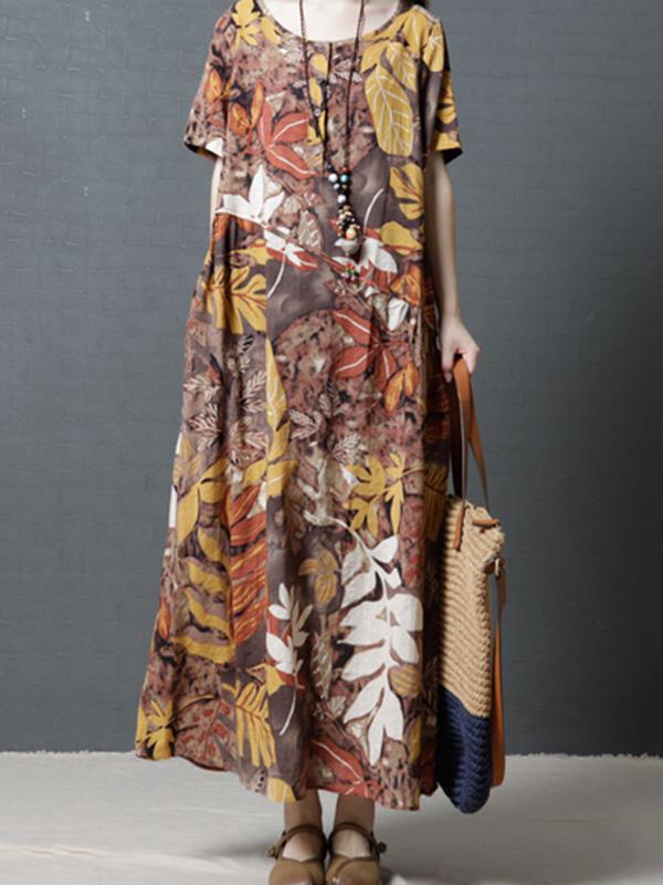 Loose  Oversize Printed Maxi Dress