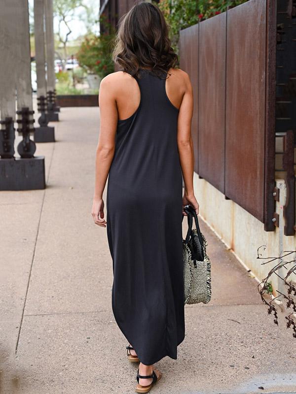 Chic Side Split Irregular Maxi Dress