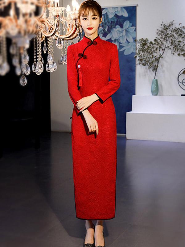 Elegant Slim Split-joint Long Cheongsam