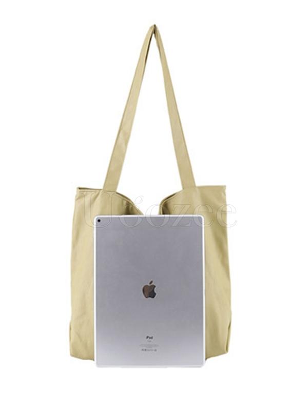 Soft Solid Handiness PU Tote Shoulder Bag