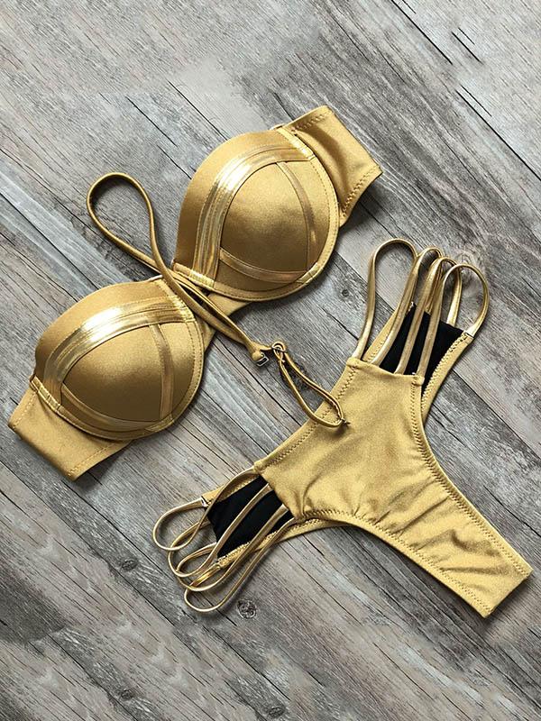 Contrast Balconette Bikini Set