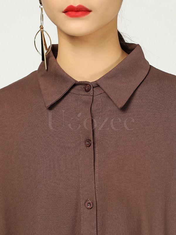 New Casual Pure Color Long Shirt Cover-up