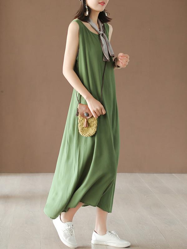 Loose Sleeveless Soft Long Dress