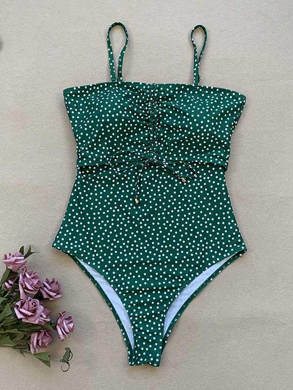 Polka Dot Bandage One-Piece Swimwear