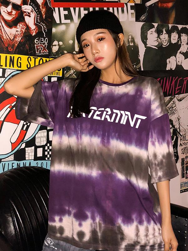 Retro Casual Tie-Dyed T-shirt