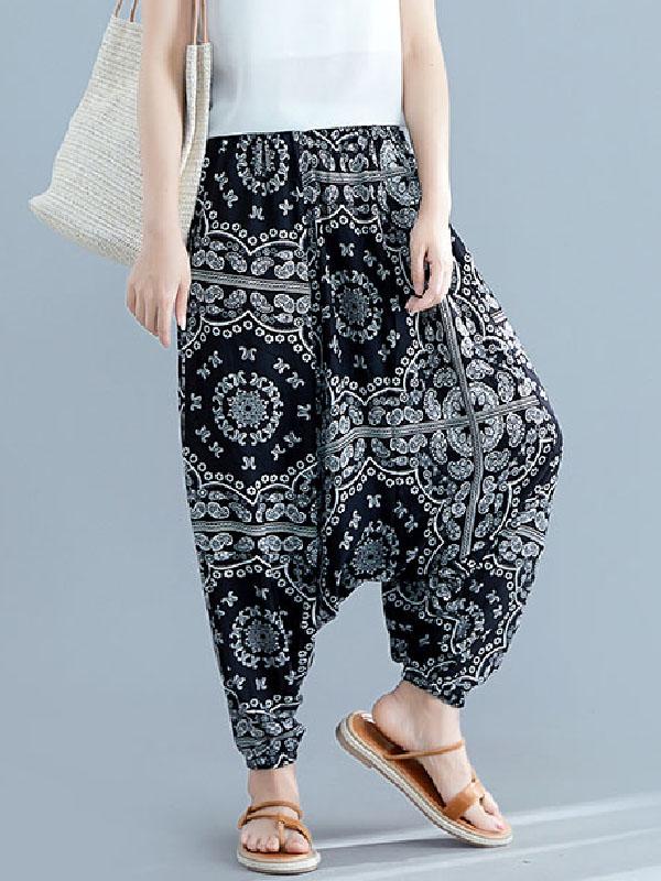 Oversize Printed Harem Pants