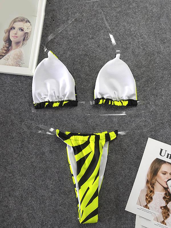 Sexy Triangles Zona Pellucida Split Type Bikini Swimsuit