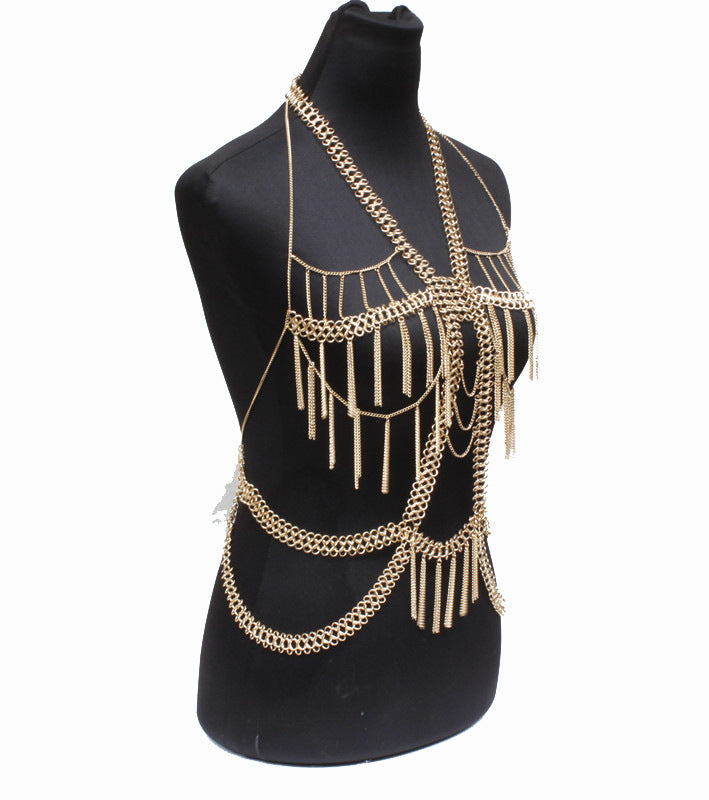 Long tassel body chain