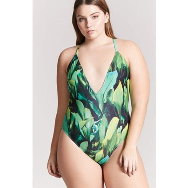 large-size printed swimwear fat ONE-PIECE SWIMSUIT