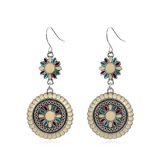 Round flower fashion small fresh Earrings Wholesale