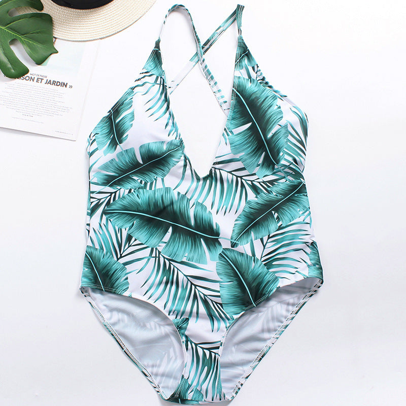 large-size printed swimwear fat ONE-PIECE SWIMSUIT