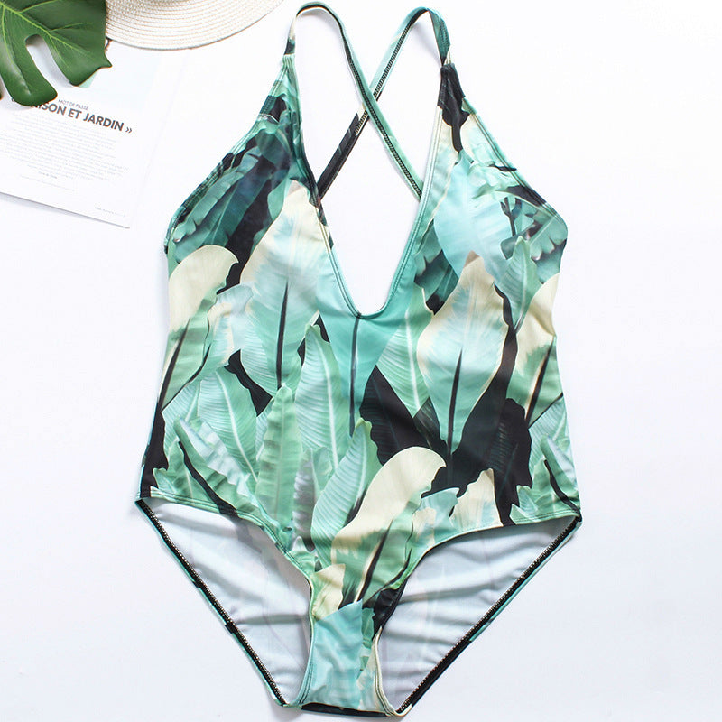 large-size printed swimwear fat ONE-PIECE SWIMSUIT