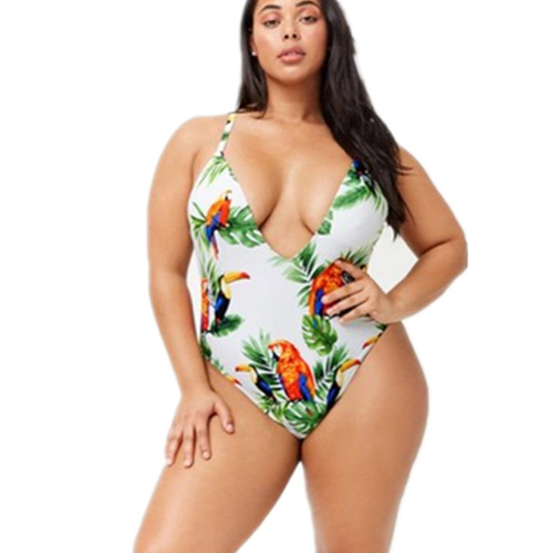 large-size printed swimwear fat ONE-PIECE SWIMSUIT