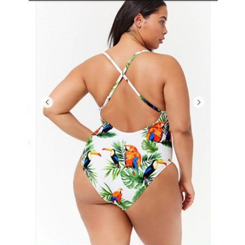 large-size printed swimwear fat ONE-PIECE SWIMSUIT