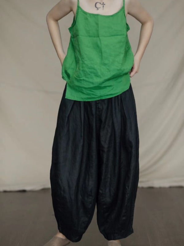 Loose Wide-leg Linen Pants