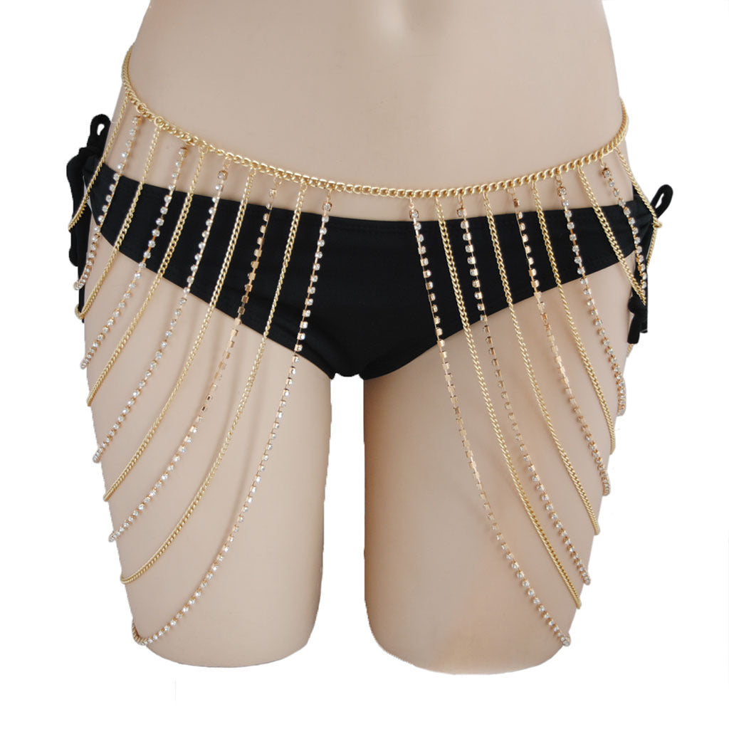 Simple geometry water drill multi-layer fringe body chain