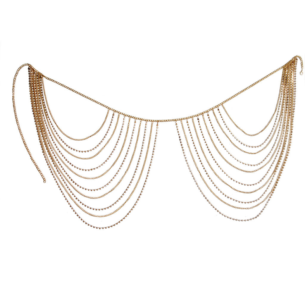 Simple geometry water drill multi-layer fringe body chain