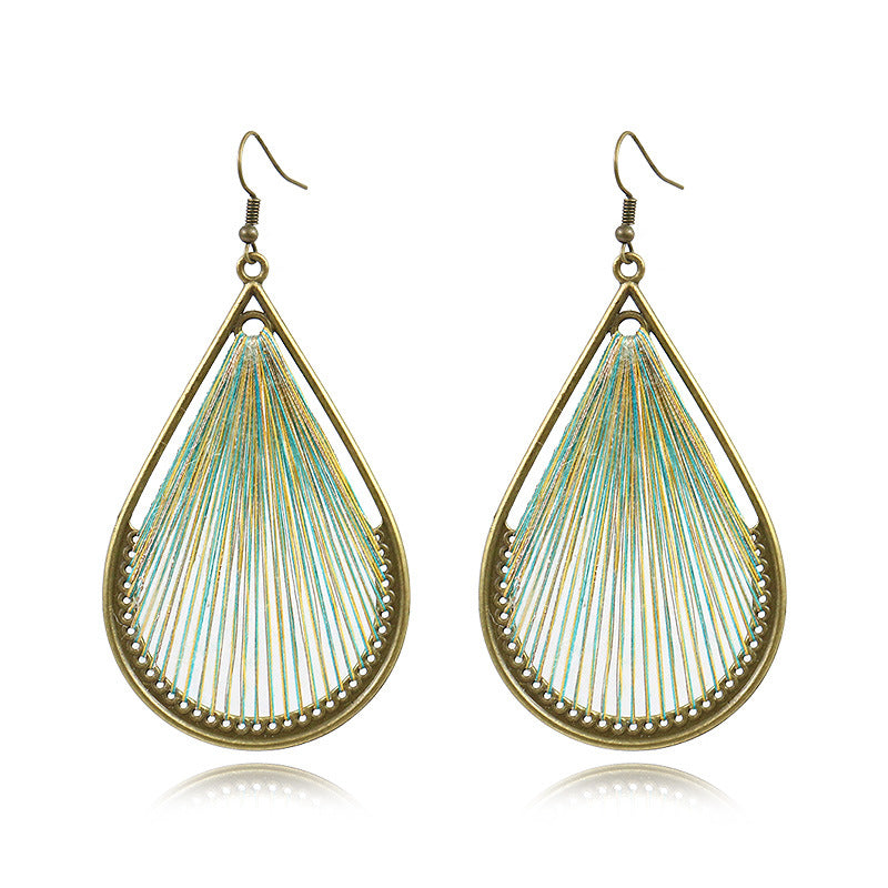 Round drop alloy earrings