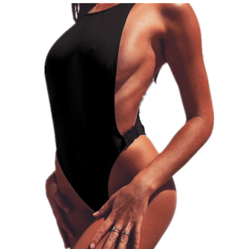 Conjoined strap buckle ONE-PIECE SWIMSUIT