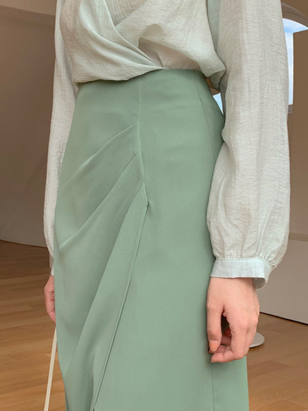 CASUAL CHIFFON SPLIT-FRONT SKIRT