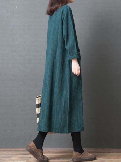 3 Colors Long Sleeves Long Dress