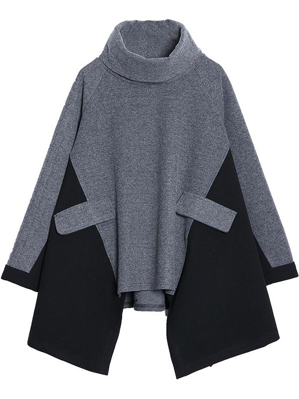 LOOSE CROPPED SPLIT-JOINT PATCH CLOAK OUTWEARS