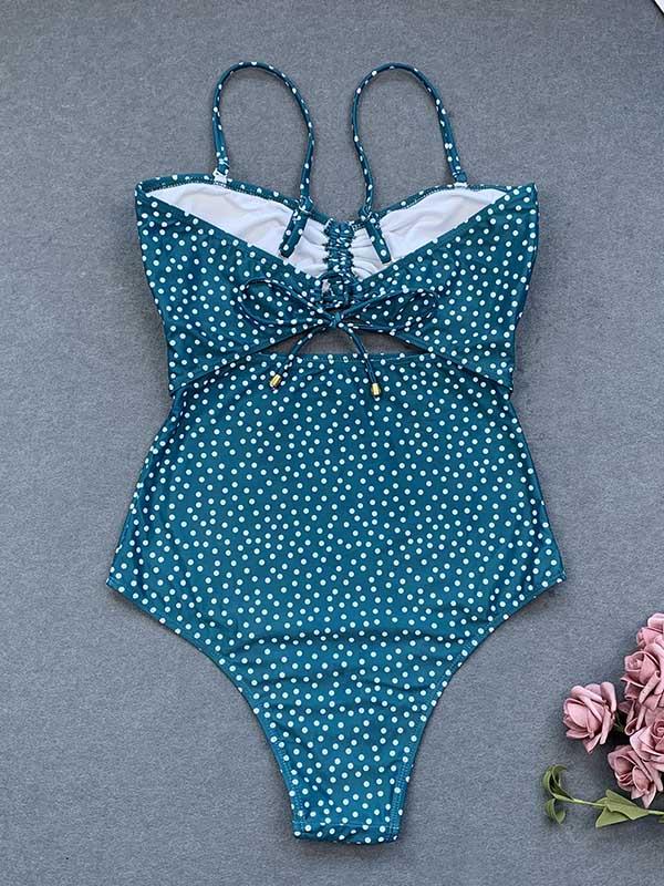 Polka Dot Bandage One-Piece Swimwear